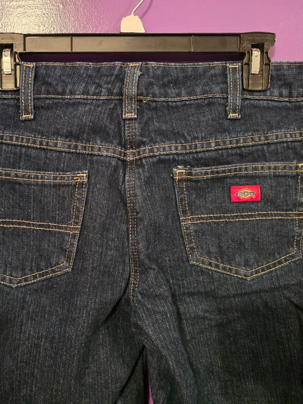 Dickies Flannel Lined Jeans Dark Wash Straight Leg 100% Cotton Size 8 Regular